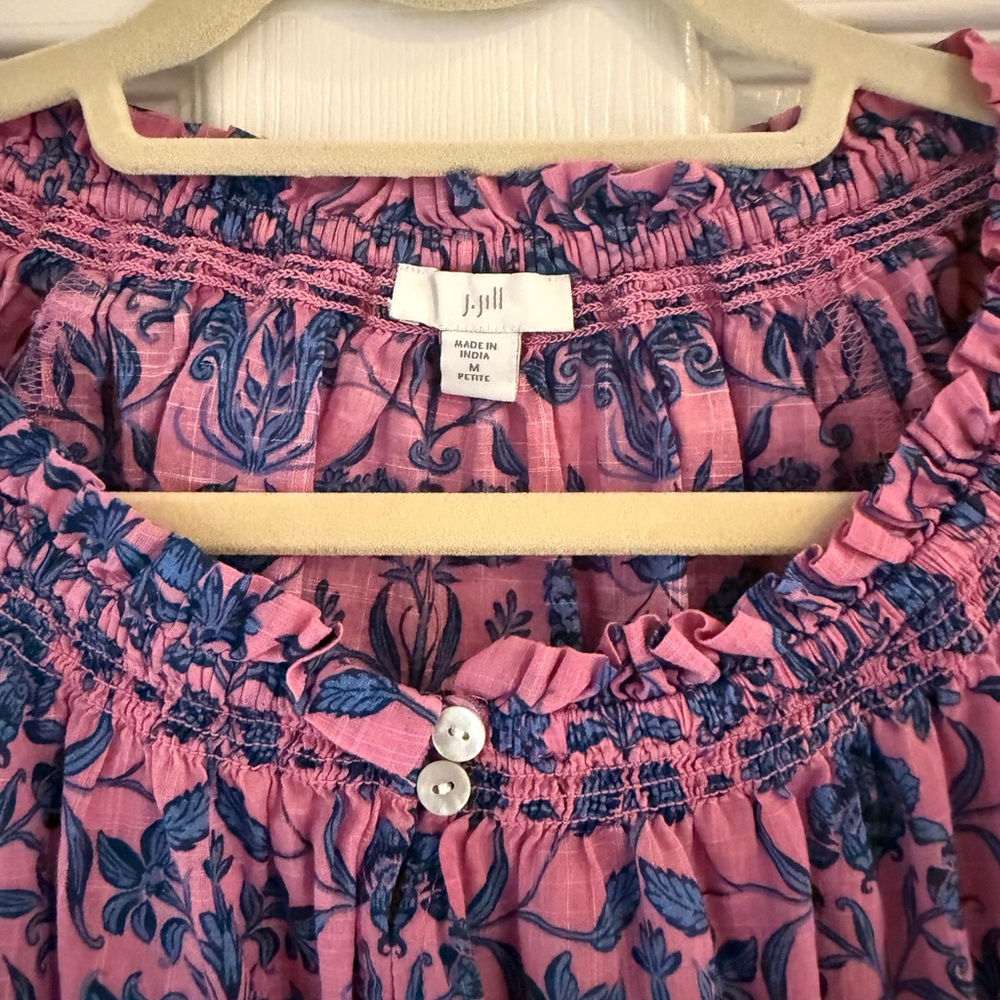 J. Jill Pink and Blue Floral Blouse - Picture 2 of 3